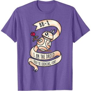 image:imageStar Wars BB8 Tattoo Style Valentines Day TShirtPurple Heather