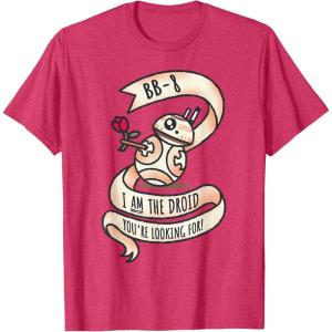 image:imageStar Wars BB8 Tattoo Style Valentines Day TShirtRed Heather