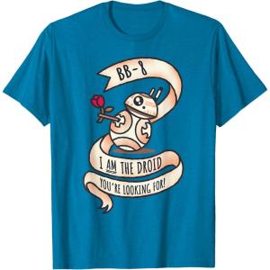 image:imageStar Wars BB8 Tattoo Style Valentines Day TShirtSapphire Blue