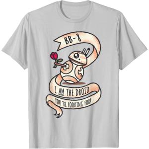 image:imageStar Wars BB8 Tattoo Style Valentines Day TShirtSilver Grey