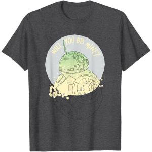 image:imageStar Wars BB8 Will You BB Mine Valentines Day TShirtDark Heather Grey