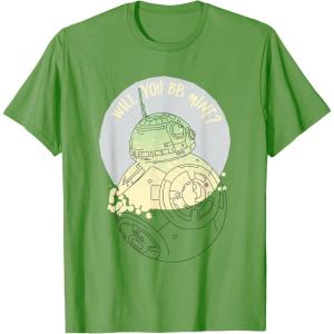image:imageStar Wars BB8 Will You BB Mine Valentines Day TShirtGrass Green