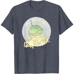 image:imageStar Wars BB8 Will You BB Mine Valentines Day TShirtHeather Blue