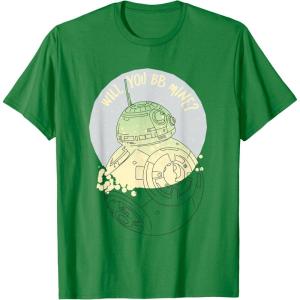 image:imageStar Wars BB8 Will You BB Mine Valentines Day TShirtKelly Green