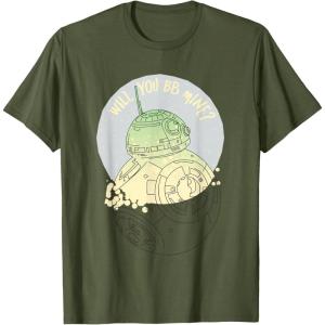 image:imageStar Wars BB8 Will You BB Mine Valentines Day TShirtOlive Green