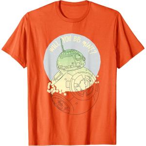 image:imageStar Wars BB8 Will You BB Mine Valentines Day TShirtOrange
