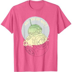 image:imageStar Wars BB8 Will You BB Mine Valentines Day TShirtPink Heather
