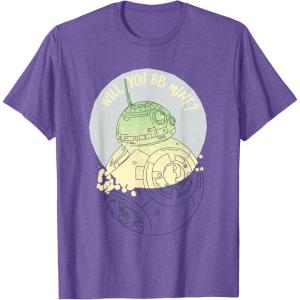 image:imageStar Wars BB8 Will You BB Mine Valentines Day TShirtPurple Heather