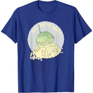 image:imageStar Wars BB8 Will You BB Mine Valentines Day TShirtRoyal Blue