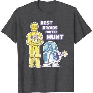 image:imageStar Wars Best Droids For the Hunt Easter TShirtDark Heather Grey