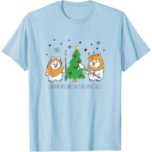 image:imageStar Wars Christmas Ewokin Around The Christmas Tree TShirtBaby Blue