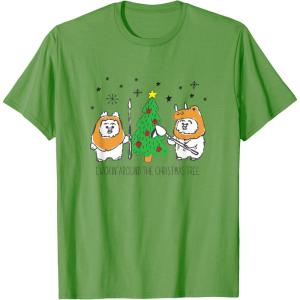 image:imageStar Wars Christmas Ewokin Around The Christmas Tree TShirtGrass Green