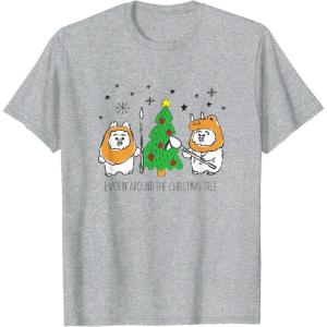 image:imageStar Wars Christmas Ewokin Around The Christmas Tree TShirtHeather Grey