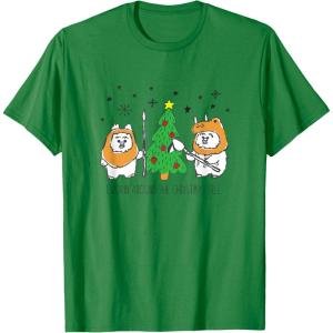 image:imageStar Wars Christmas Ewokin Around The Christmas Tree TShirtKelly Green