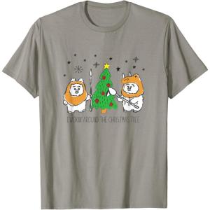 image:imageStar Wars Christmas Ewokin Around The Christmas Tree TShirtSlate Grey