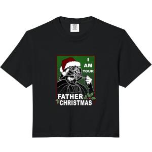 image:imageStar Wars Christmas I Am Your Father Vader Holiday Card Comfort Colors Crop TopBlack