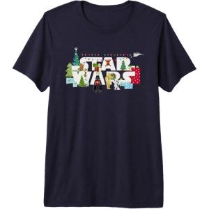 image:imageStar Wars Christmas Logo Holiday Celebration Premium Triblend TShirtNavy Blue