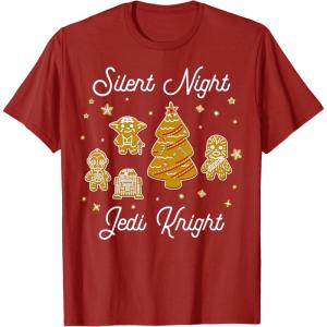 image:imageStar Wars Christmas Silent Night Jedi Knight Gingerbread TShirtCranberry Red