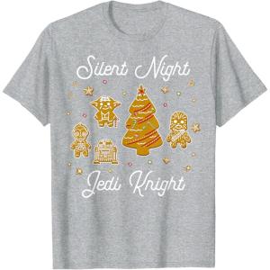 image:imageStar Wars Christmas Silent Night Jedi Knight Gingerbread TShirtHeather Grey