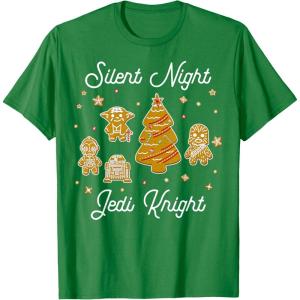 image:imageStar Wars Christmas Silent Night Jedi Knight Gingerbread TShirtKelly Green