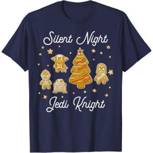 image:imageStar Wars Christmas Silent Night Jedi Knight Gingerbread TShirtNavy Blue