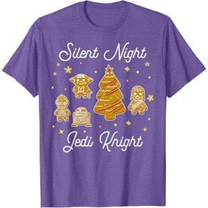 image:imageStar Wars Christmas Silent Night Jedi Knight Gingerbread TShirtPurple Heather
