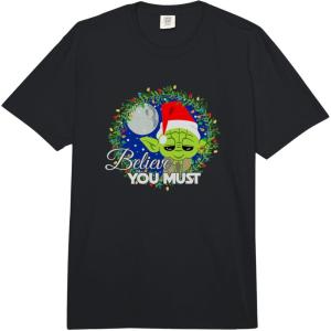 image:imageStar Wars Christmas Yoda Believe Me You Must Vintage Logo Comfort Colors Adult Heavyweight TshirtBlack