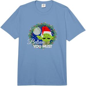 image:imageStar Wars Christmas Yoda Believe Me You Must Vintage Logo Comfort Colors Adult Heavyweight TshirtDeep Blue