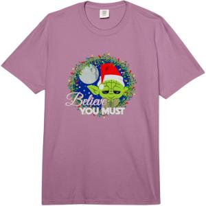 image:imageStar Wars Christmas Yoda Believe Me You Must Vintage Logo Comfort Colors Adult Heavyweight TshirtPlum