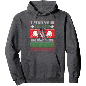 image:imageStar Wars Darth Vader Ugly Christmas Sweater Pullover HoodieDark Heather Grey