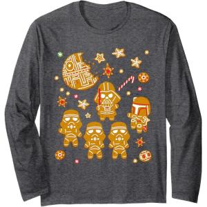image:imageStar Wars Gingerbread Cookies Galactic Empire Holiday Long Sleeve TShirtDark Heather Grey
