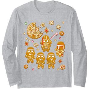 image:imageStar Wars Gingerbread Cookies Galactic Empire Holiday Long Sleeve TShirtHeather Grey