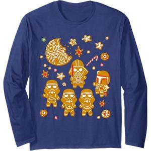 image:imageStar Wars Gingerbread Cookies Galactic Empire Holiday Long Sleeve TShirtNavy Blue
