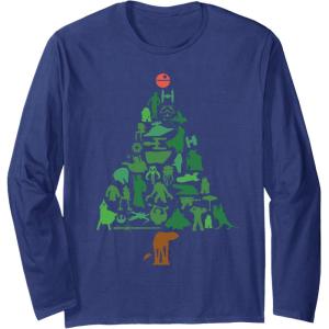 image:imageStar Wars Holiday Christmas Tree Long Sleeve TShirtNavy Blue