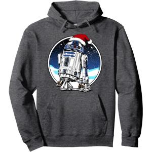 image:imageStar Wars Holiday Santa Hat Christmas R2D2 Circle Pullover HoodieDark Heather Grey