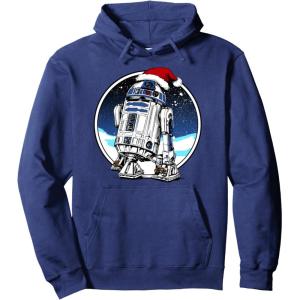 image:imageStar Wars Holiday Santa Hat Christmas R2D2 Circle Pullover HoodieNavy Blue