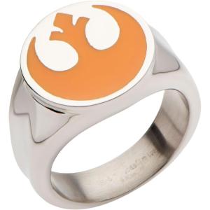 image:imageStar Wars Jewelry Mens Yellow Rebel Symbol Stainless Steel Ring Size 12 SilverYellow SWRSFR0112