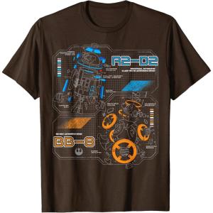 image:imageStar Wars Last Jedi R2D2 BB8 Droid Schematic TShirt TShirtBrown