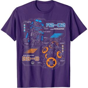 image:imageStar Wars Last Jedi R2D2 BB8 Droid Schematic TShirt TShirtPurple