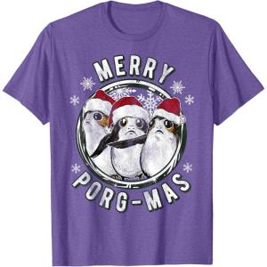 image:imageStar Wars Merry PorgMas Christmas Holiday TShirt TShirtPurple Heather