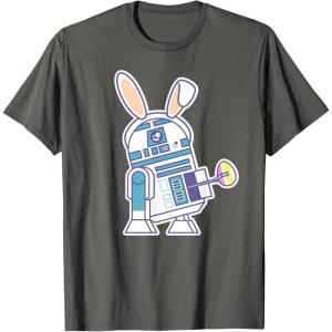 image:imageStar Wars R2D2 Droid Cute Pastel Easter Bunny Costume amp Egg TShirtAsphalt Grey