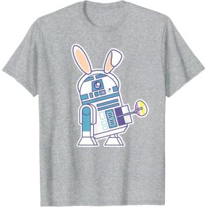 image:imageStar Wars R2D2 Droid Cute Pastel Easter Bunny Costume amp Egg TShirtHeather Grey