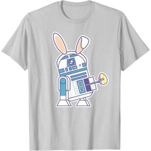 image:imageStar Wars R2D2 Droid Cute Pastel Easter Bunny Costume amp Egg TShirtSilver Grey