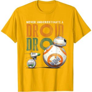 image:imageStar Wars Rise of Skywalker BB8 and DO Droid TShirtGolden Yellow