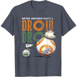 image:imageStar Wars Rise of Skywalker BB8 and DO Droid TShirtHeather Blue