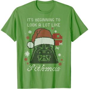 image:imageStar Wars Santa Vader A Lot Like Sithmas Christmas TShirt TShirtGrass Green