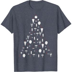 image:imageStar Wars Ship Ornaments Top Christmas Tree TShirt TShirtHeather Blue