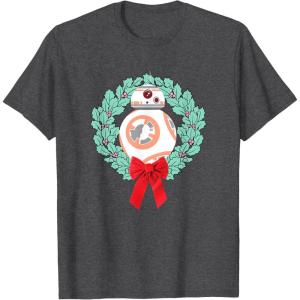image:imageStar Wars The Force Awakens Christmas Crown BB8 Chest Logo TShirtDark Heather Grey