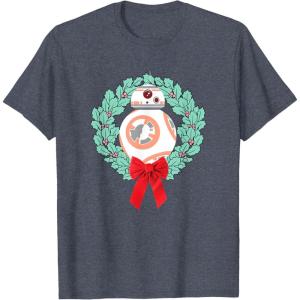 image:imageStar Wars The Force Awakens Christmas Crown BB8 Chest Logo TShirtHeather Blue
