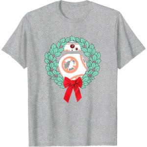 image:imageStar Wars The Force Awakens Christmas Crown BB8 Chest Logo TShirtHeather Grey